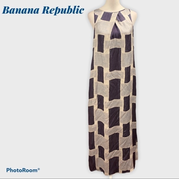 Banana Republic 100% Silk Maxi Floor Length Dress Size 4 - Picture 1 of 6
